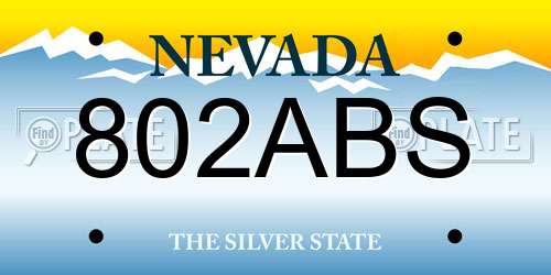 802ABS Nevada License Plate