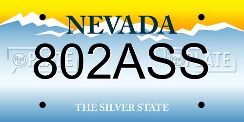 802ASS Nevada License Plate