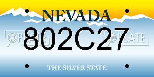 802C27 Nevada License Plate