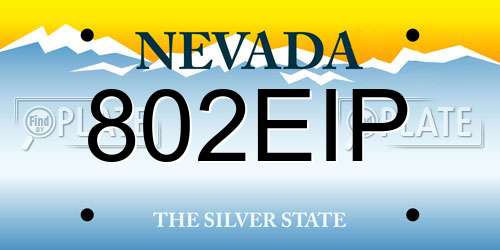802EIP Nevada License Plate