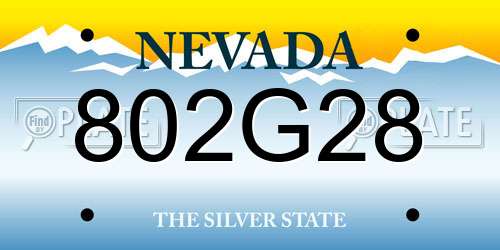 802G28 Nevada License Plate