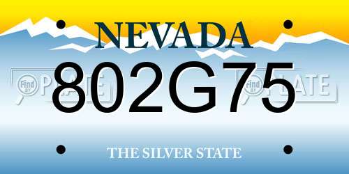802G75 Nevada License Plate
