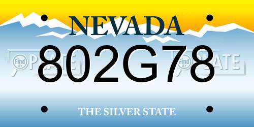 802G78 Nevada License Plate
