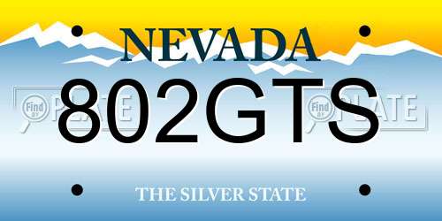 802GTS Nevada License Plate
