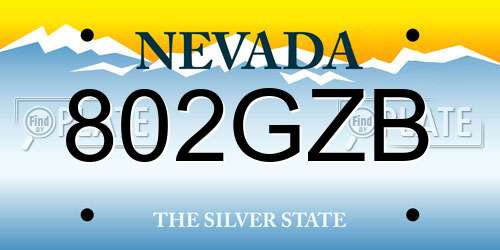 802GZB Nevada License Plate