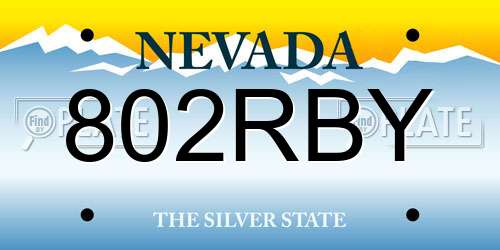 802RBY Nevada License Plate