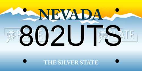 802UTS Nevada License Plate