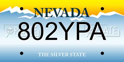 802YPA Nevada License Plate