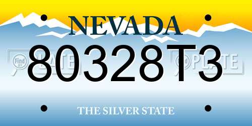 80328T3 Nevada License Plate