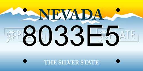 8033E5 Nevada License Plate