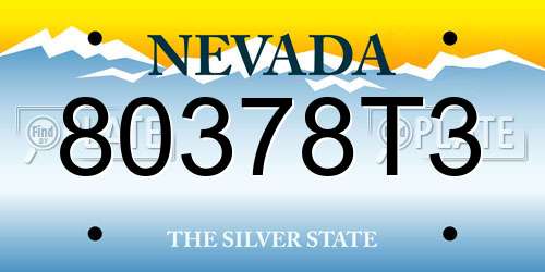 80378T3 Nevada License Plate