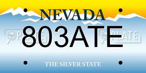 803ATE Nevada License Plate