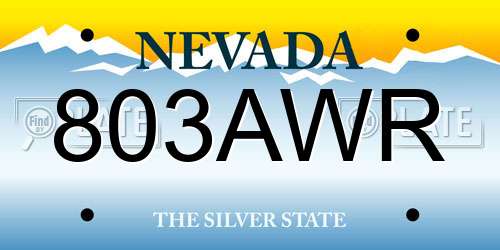 803AWR Nevada License Plate