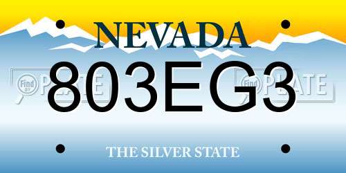 803EG3 Nevada License Plate