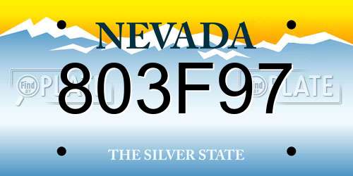 803F97 Nevada License Plate