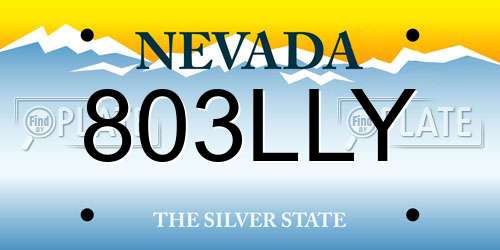 803LLY Nevada License Plate