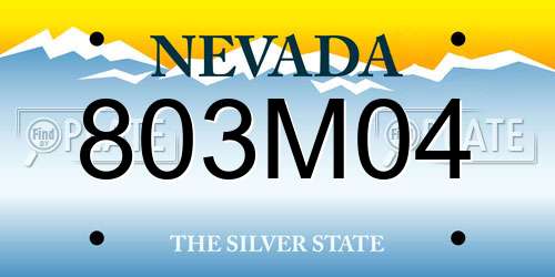 803M04 Nevada License Plate