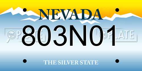 803N01 Nevada License Plate