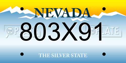 803X91 Nevada License Plate