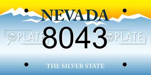 8043 Nevada License Plate