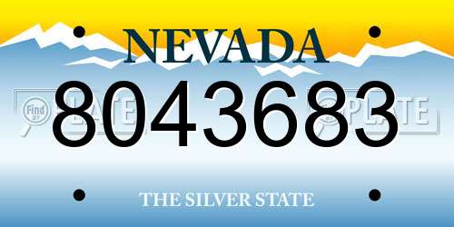 8043683 Nevada License Plate