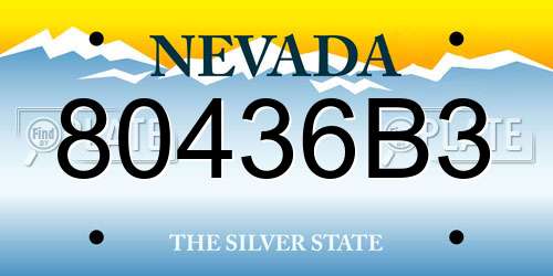 80436B3 Nevada License Plate