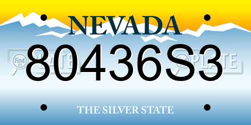 80436S3 Nevada License Plate
