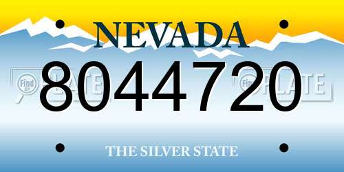 8044720 Nevada License Plate