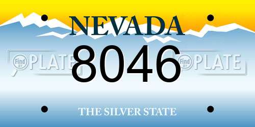 8046 Nevada License Plate