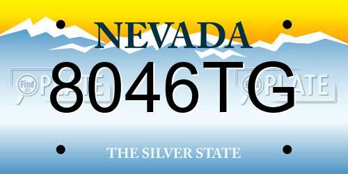 8046TG Nevada License Plate
