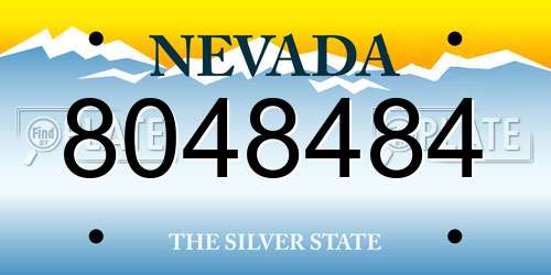 8048484 Nevada License Plate