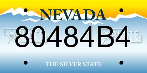 80484B4 Nevada License Plate