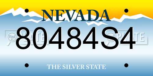 80484S4 Nevada License Plate