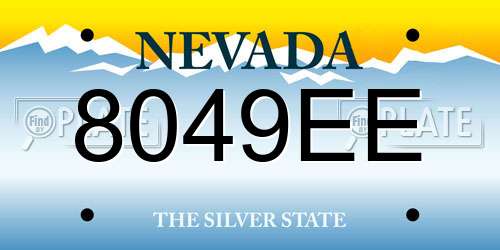8049EE Nevada License Plate