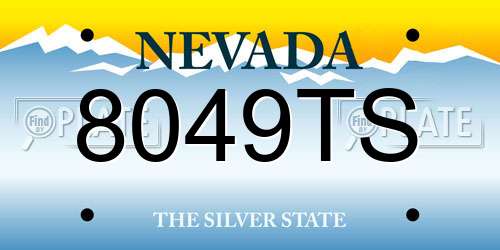 8049TS Nevada License Plate