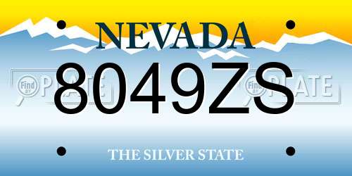8049ZS Nevada License Plate