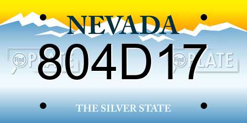 804D17 Nevada License Plate