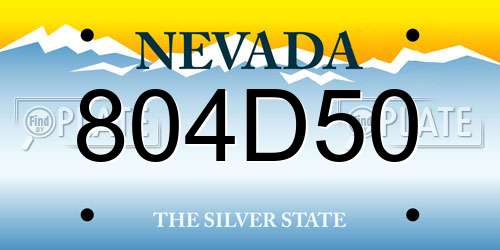 804D50 Nevada License Plate