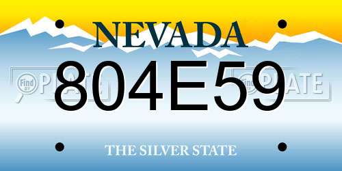 804E59 Nevada License Plate