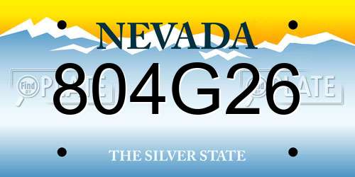 804G26 Nevada License Plate