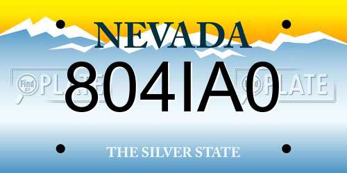 804IA0 Nevada License Plate