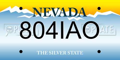 804IAO Nevada License Plate
