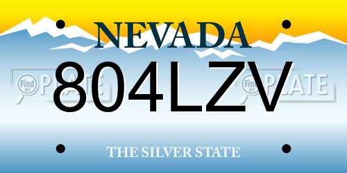 804LZV Nevada License Plate