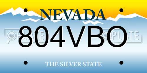 804VBO Nevada License Plate