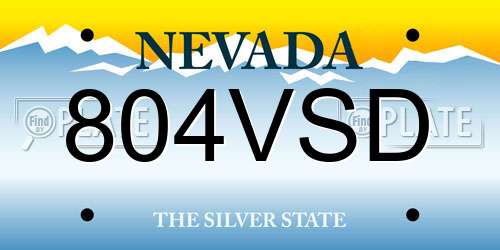 804VSD Nevada License Plate