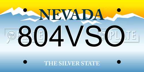 804VSO Nevada License Plate