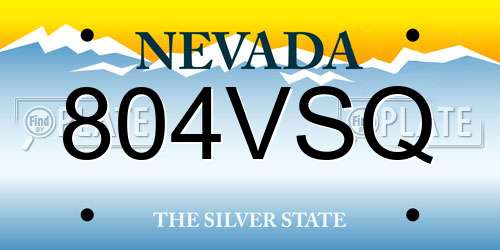 804VSQ Nevada License Plate