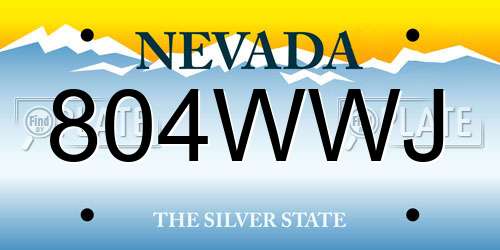 804WWJ Nevada License Plate