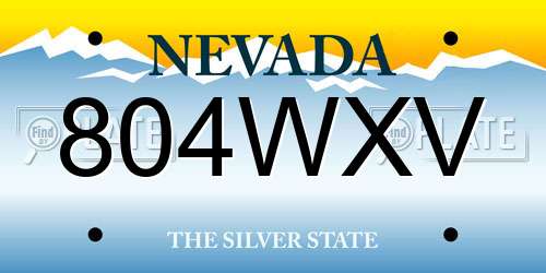 804WXV Nevada License Plate