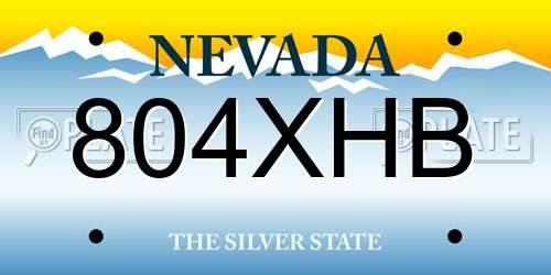 804XHB Nevada License Plate